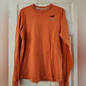 Hollister Men's Orange Long Sleeve Shirt, XL